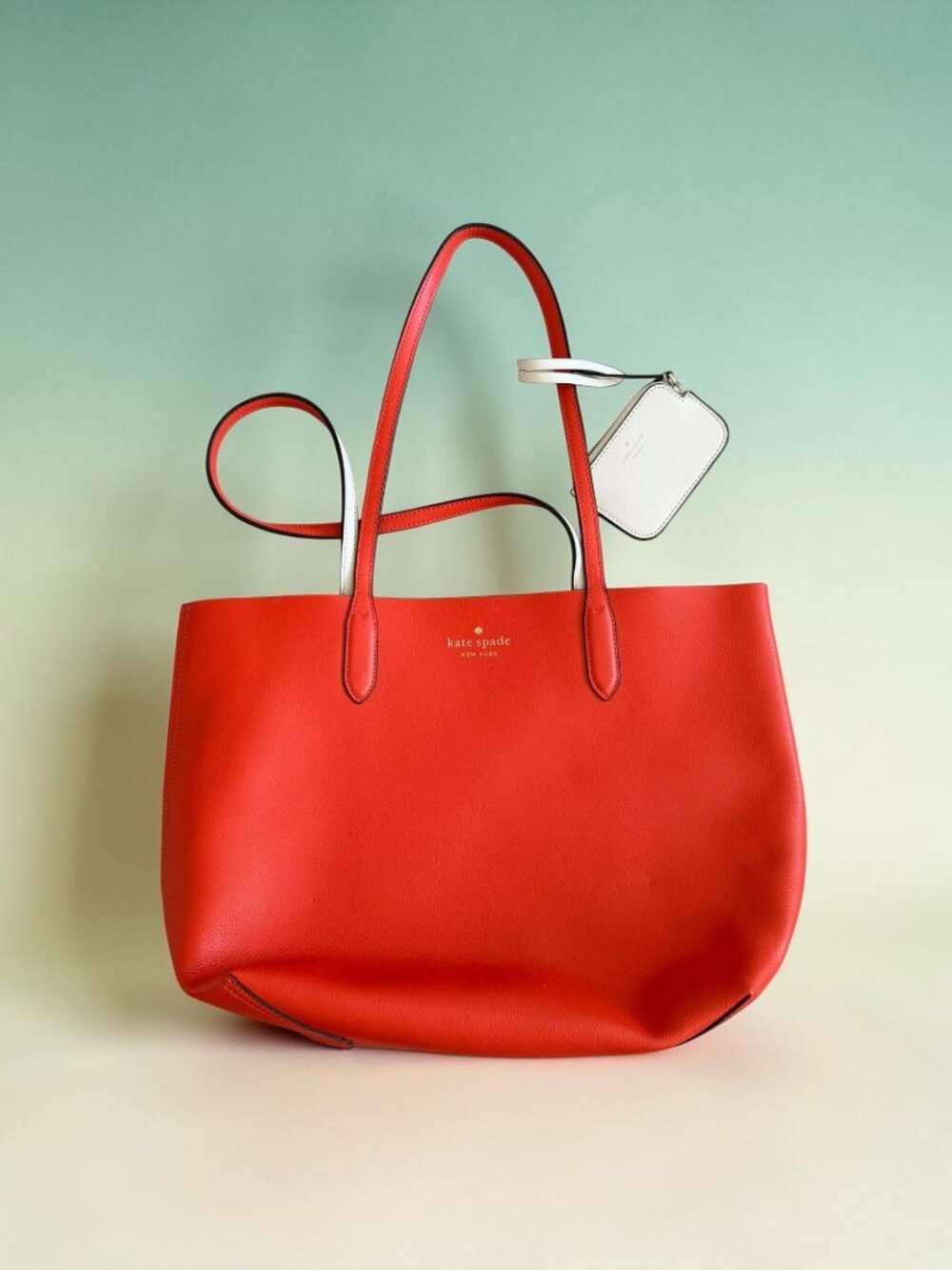KATE SPADE Orange Creamsicle Reversible Shoulder Tote Bag